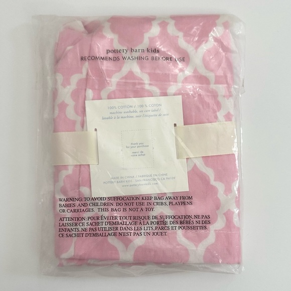 NEW! Pottery Barn Kids Addison Sabrina Basket Liner Medium Pink - Picture 2 of 3